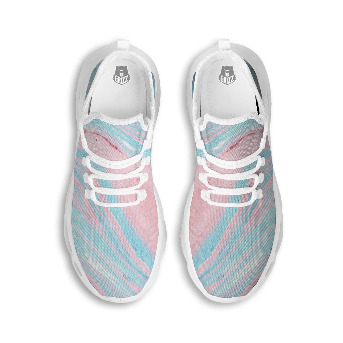Rainbow Marble White Running Shoes-grizzshop