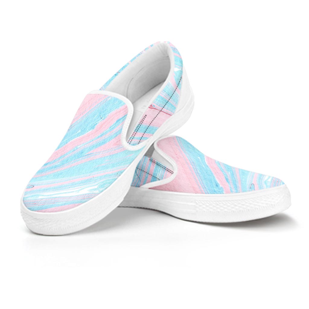 Rainbow Marble Women's Slip On Sneakers-grizzshop