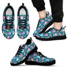 Rainbow Narwhal Pattern Print Black Sneaker Shoes For Men Women-grizzshop