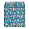Rainbow Narwhal Pattern Print Duvet Cover Bedding Set-grizzshop