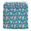Rainbow Narwhal Pattern Print Duvet Cover Bedding Set-grizzshop