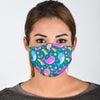 Rainbow Narwhal Pattern Print Face Mask-grizzshop