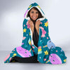 Rainbow Narwhal Pattern Print Hooded Blanket-grizzshop