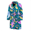 Rainbow Narwhal Pattern Print Men Long Robe-grizzshop