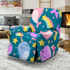 Rainbow Narwhal Pattern Print Recliner Cover-grizzshop