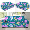 Rainbow Narwhal Pattern Print Sofa Covers-grizzshop