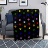 Rainbow Paw LGBT Print Pattern Paw Print Blanket-grizzshop