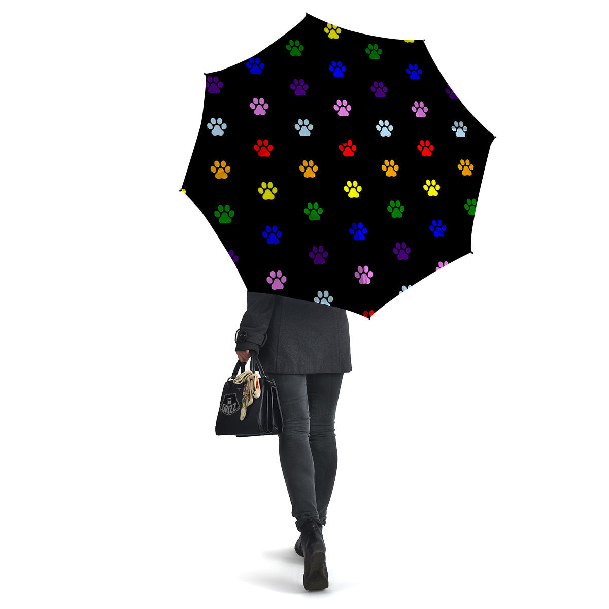 Rainbow Paw LGBT Print Pattern Paw Print Umbrella-grizzshop