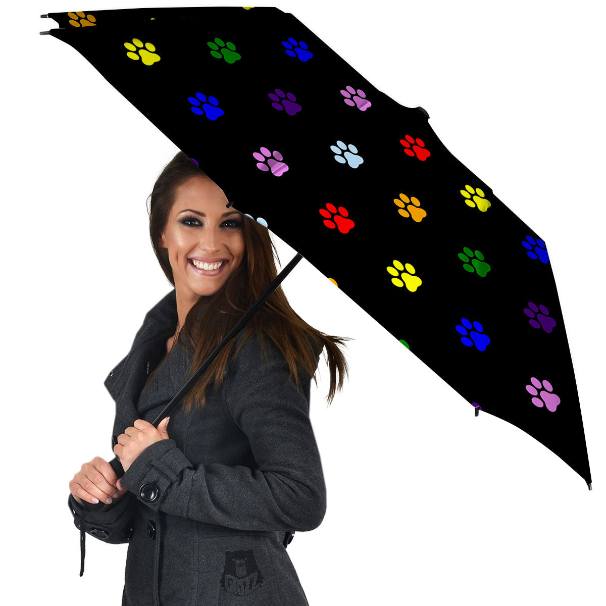 Rainbow Paw LGBT Print Pattern Paw Print Umbrella-grizzshop