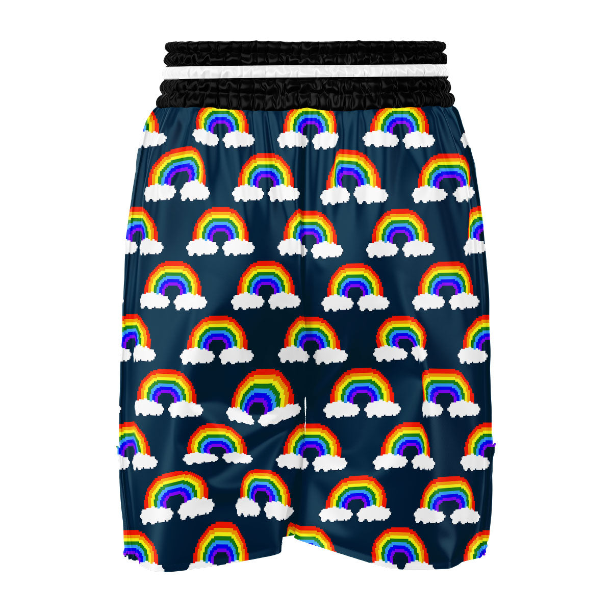 Rainbow Pixel Print Pattern Boxing Shorts-grizzshop
