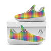 Rainbow Plaid LGBT Pride Print Pattern White Athletic Shoes-grizzshop