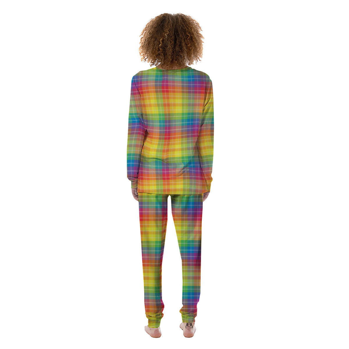 Rainbow Plaid LGBT Pride Print Pattern Women's Pajamas-grizzshop