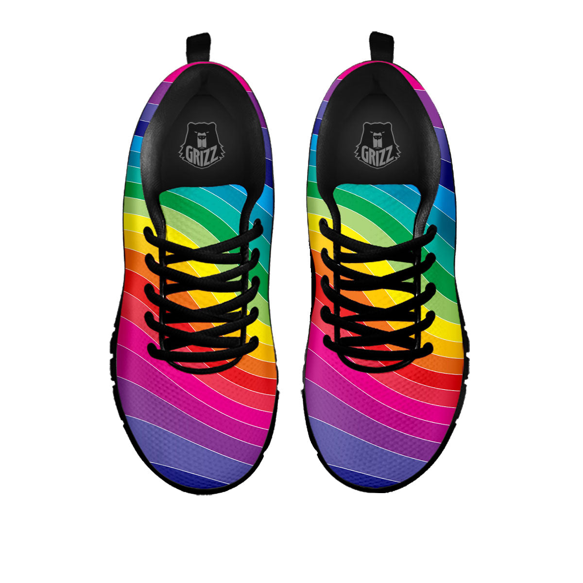 Rainbow Print Black Sneaker-grizzshop