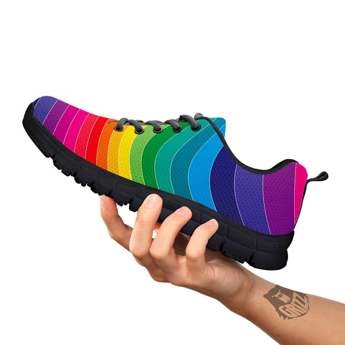 Rainbow Print Black Sneaker-grizzshop