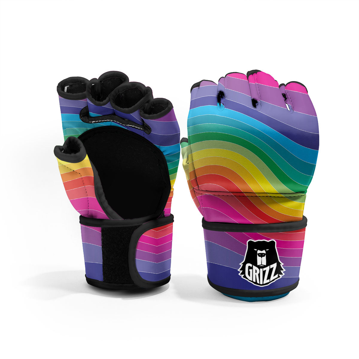 Rainbow Print MMA Gloves-grizzshop