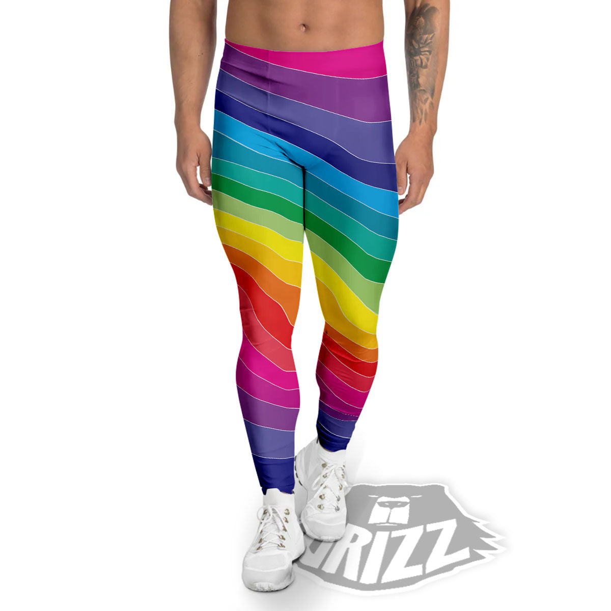 Rainbow Print Men's Leggings-grizzshop