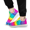 Rainbow Print White Athletic Shoes-grizzshop