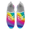 Rainbow Print White Athletic Shoes-grizzshop