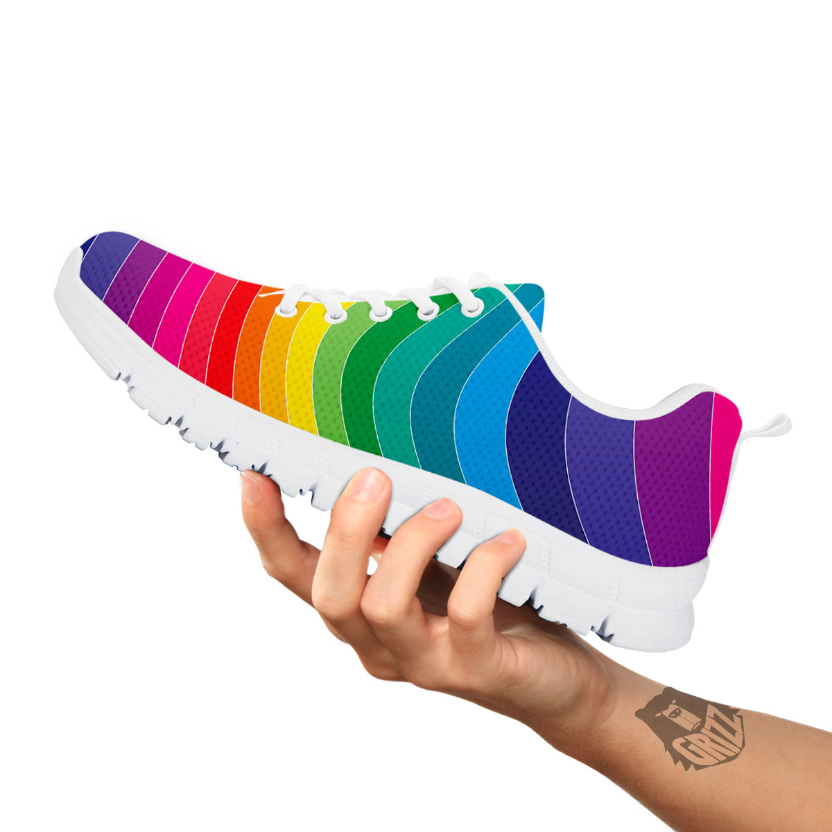 Rainbow Print White Sneaker-grizzshop