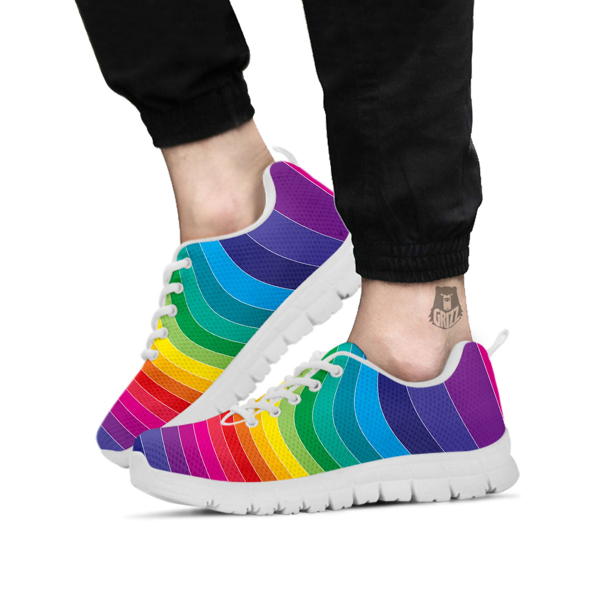 Rainbow Print White Sneaker-grizzshop