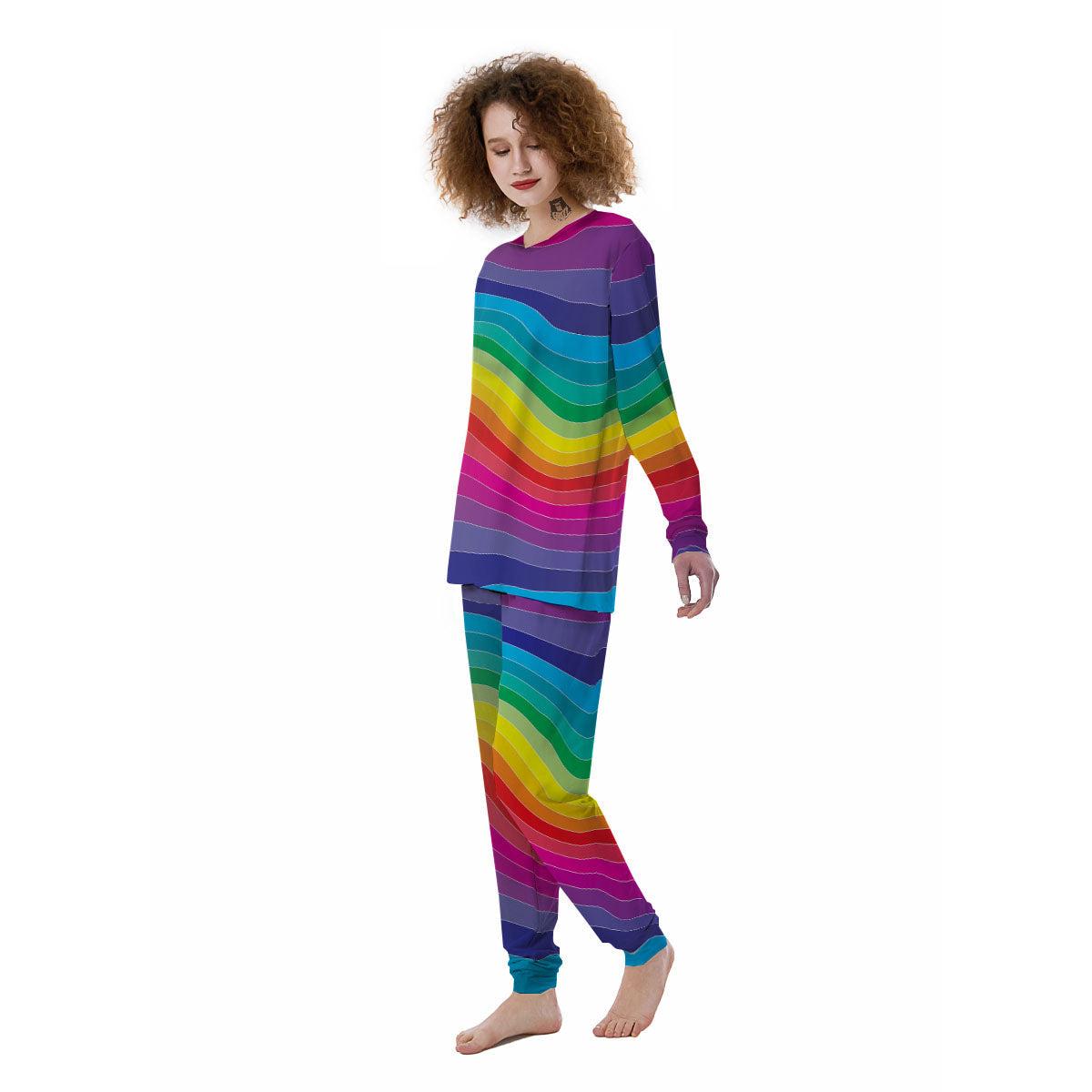 Rainbow Print Women's Pajamas-grizzshop