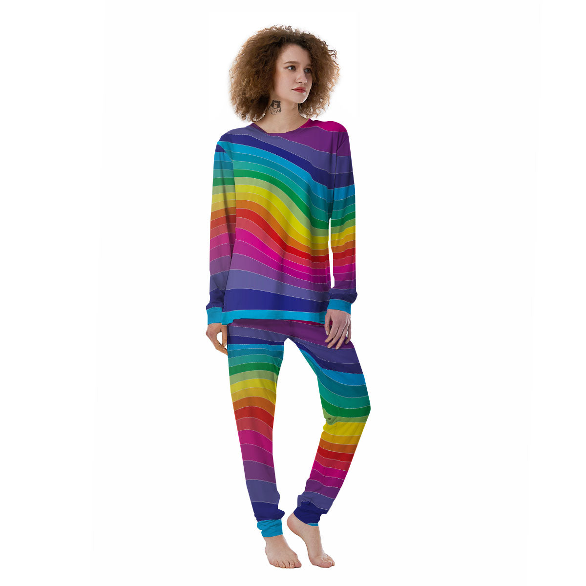 Rainbow Print Women's Pajamas-grizzshop