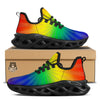Rainbow Rays LGBT Pride Print Black Running Shoes-grizzshop