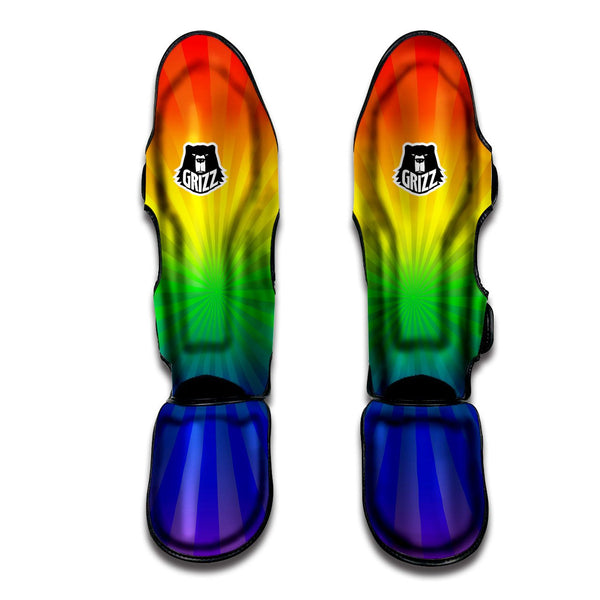 Rainbow Rays LGBT Pride Print Muay Thai Shin Guards