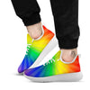 Rainbow Rays LGBT Pride Print White Athletic Shoes-grizzshop