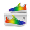 Rainbow Rays LGBT Pride Print White Athletic Shoes-grizzshop