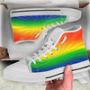 Rainbow Rays LGBT Pride Print White High Top Shoes-grizzshop