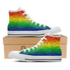 Rainbow Rays LGBT Pride Print White High Top Shoes-grizzshop
