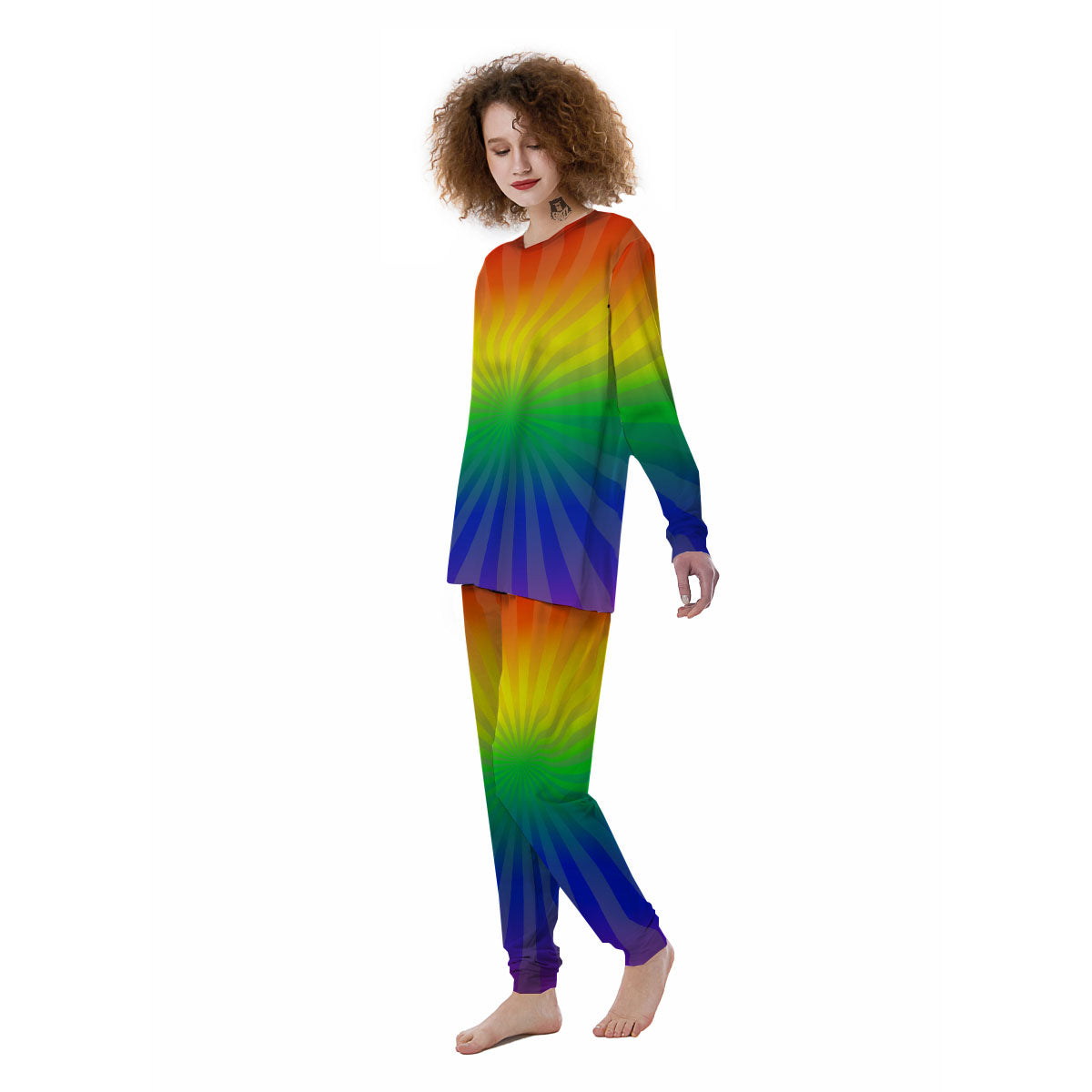 Rainbow Rays LGBT Pride Print Women's Pajamas-grizzshop