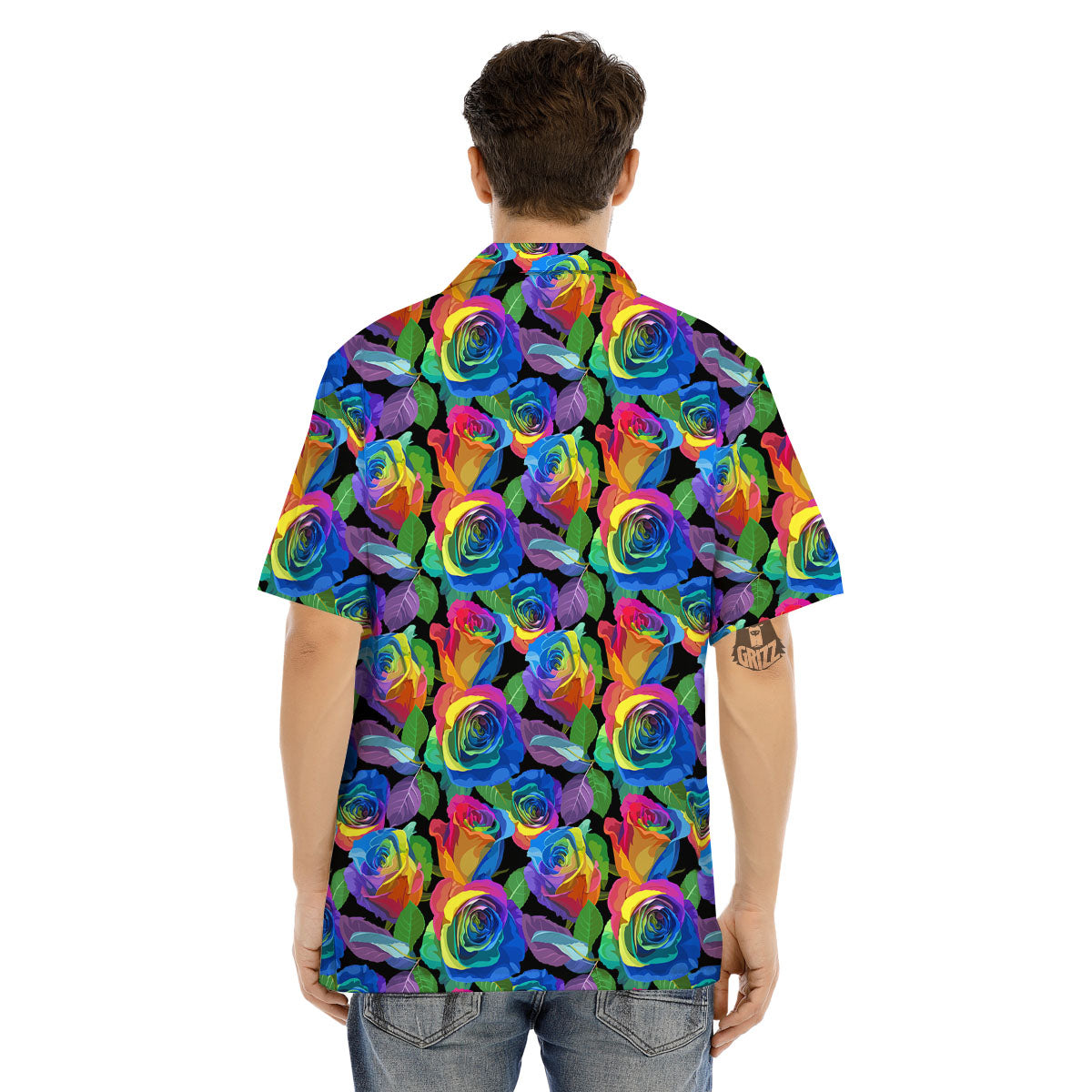 Rainbow Roses LGBT Pride Print Pattern Men's Hawaiian Shirt-grizzshop