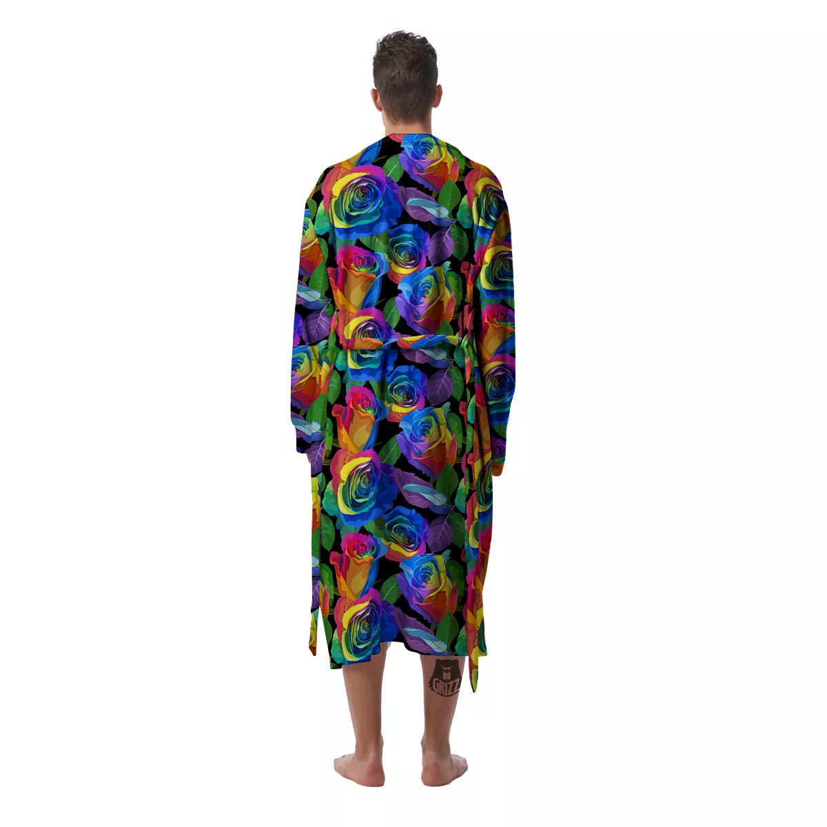 Rainbow Roses LGBT Pride Print Pattern Men's Robe-grizzshop