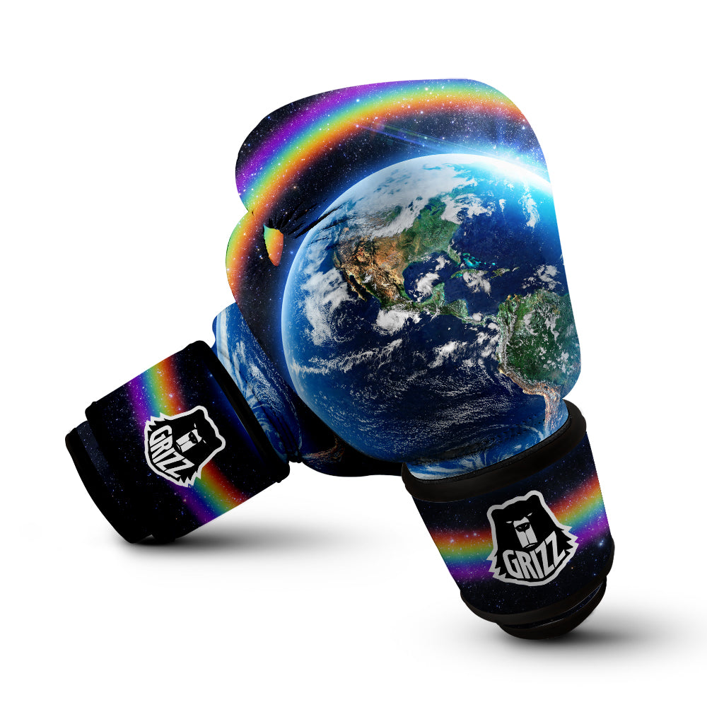 Rainbow The Earth Print Boxing Gloves-grizzshop