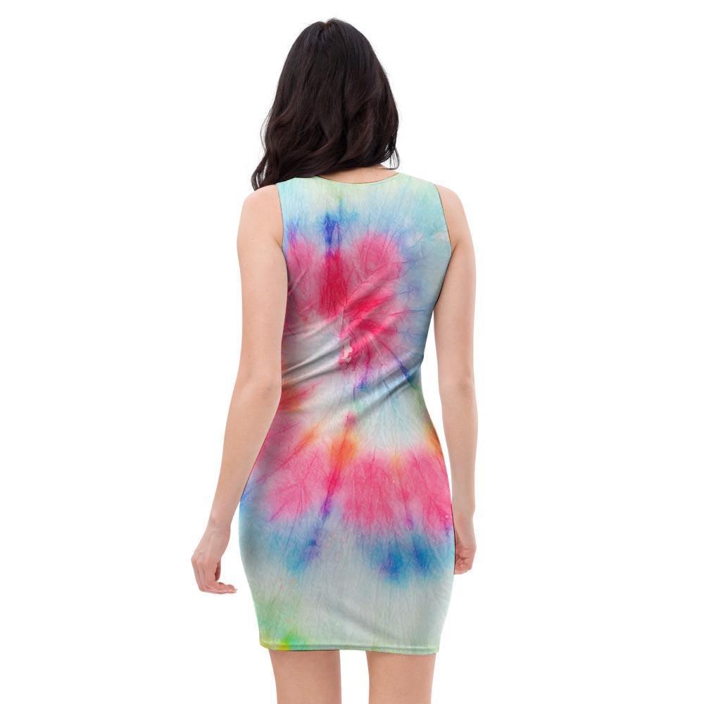 Rainbow Tie Dye Bodycon Dress-grizzshop