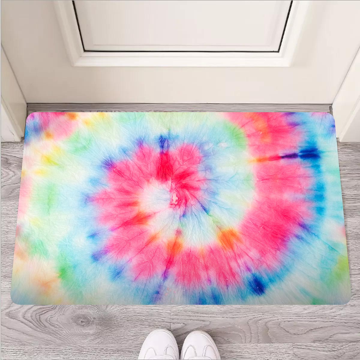 Rainbow Tie Dye Door Mat-grizzshop