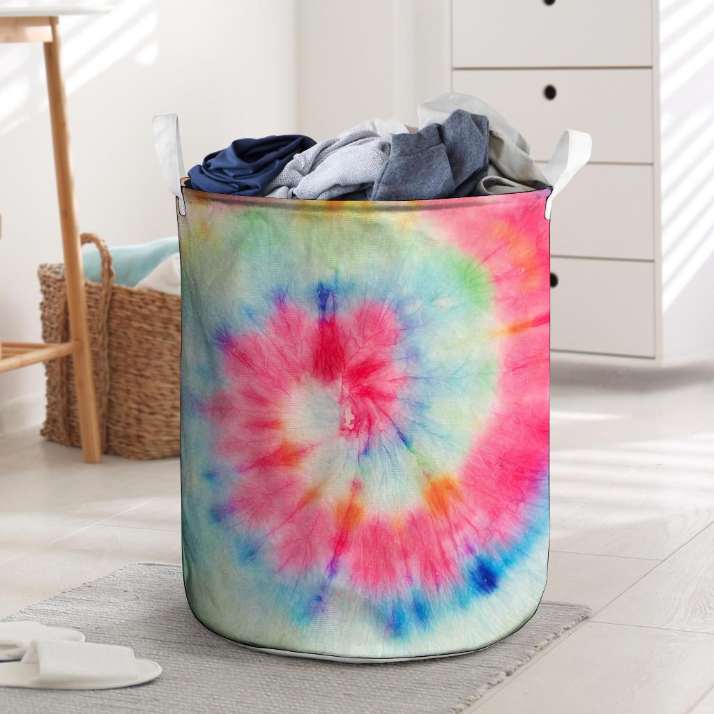 Rainbow Tie Dye Laundry Basket-grizzshop