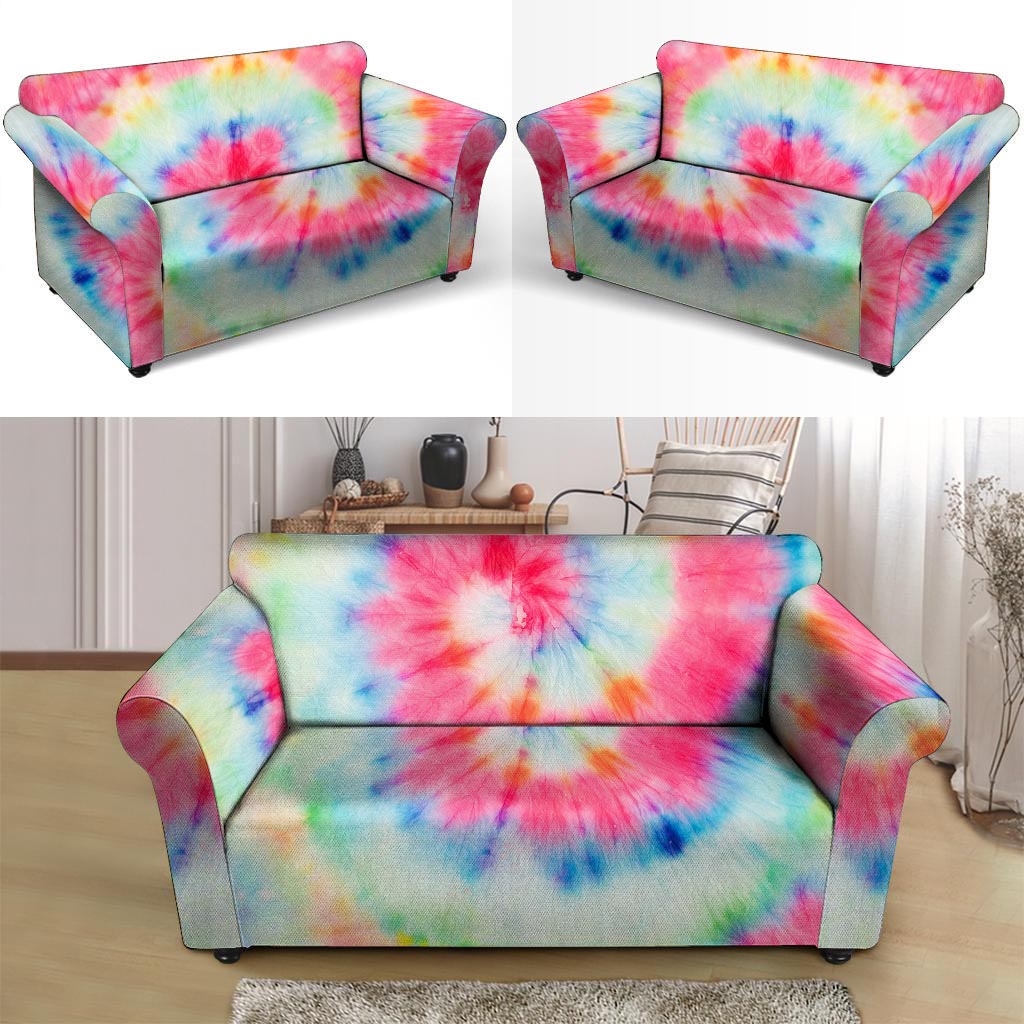 Rainbow Tie Dye Loveseat Cover-grizzshop