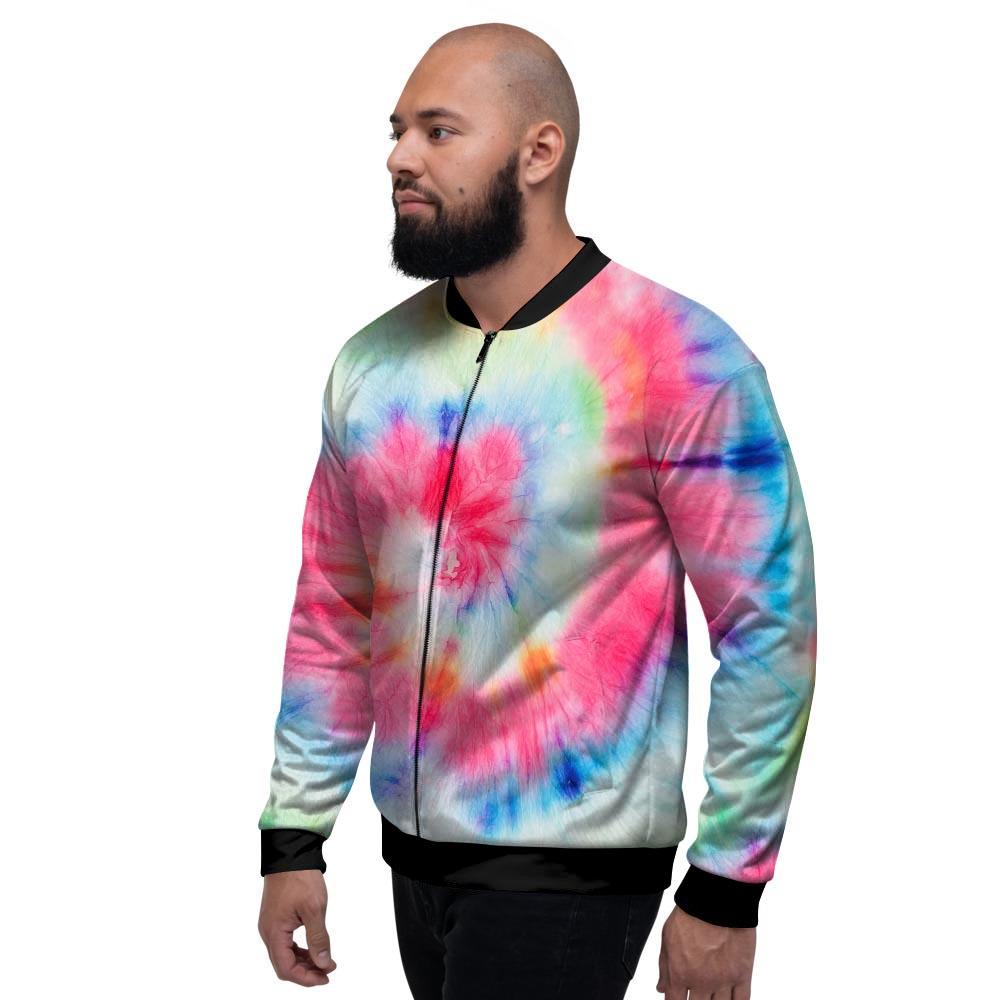 Rainbow Tie Dye Men's Bomber Jacket-grizzshop