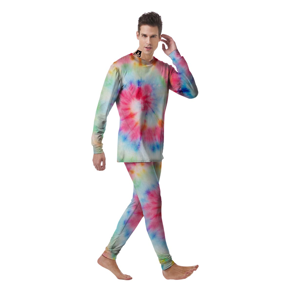 Rainbow Tie Dye Men's Pajamas-grizzshop