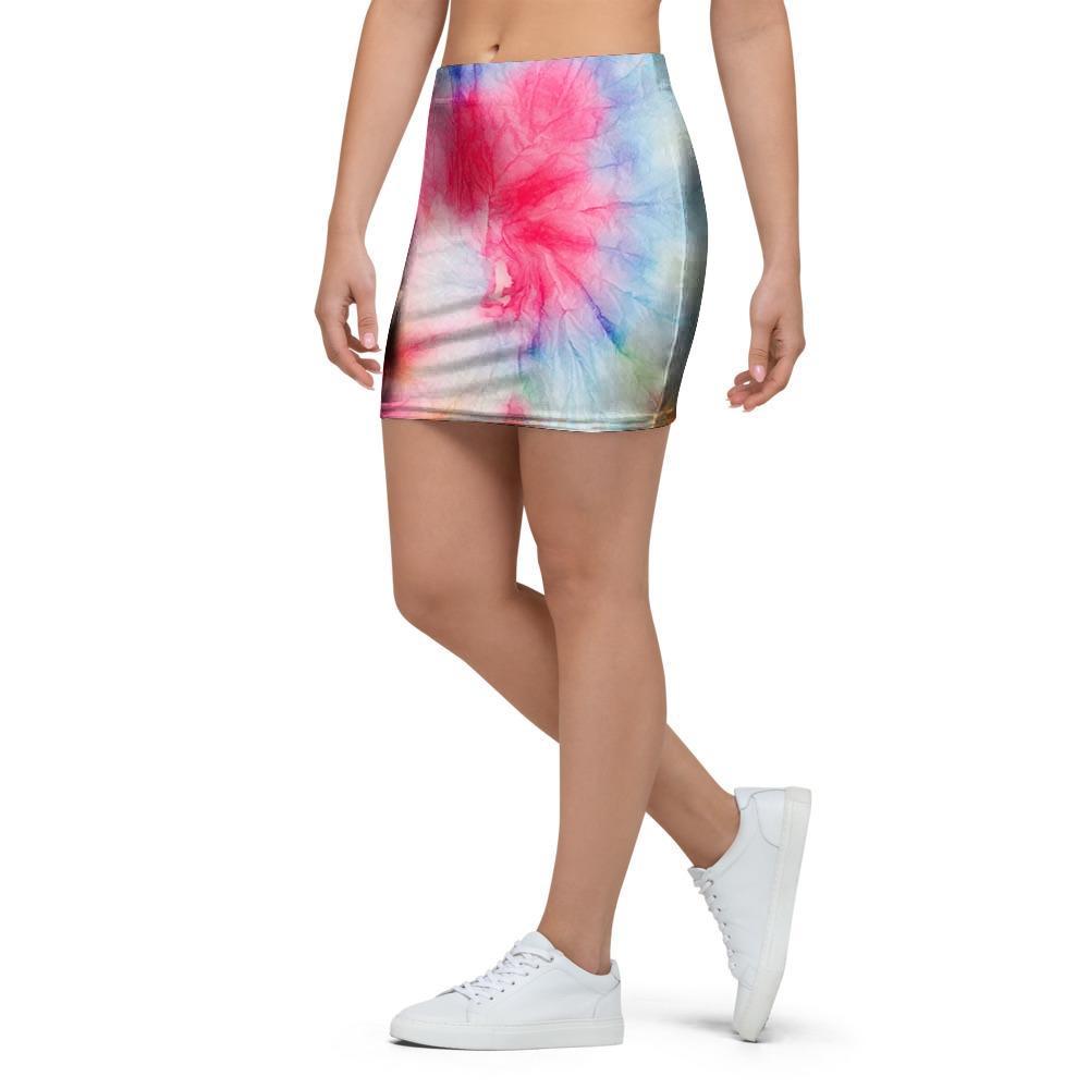 Rainbow Tie Dye Mini Skirt-grizzshop