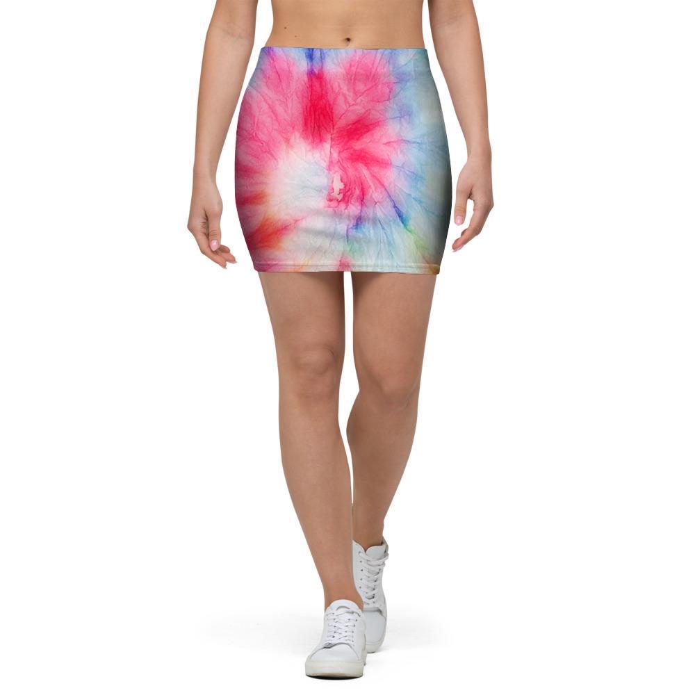 Rainbow Tie Dye Mini Skirt-grizzshop