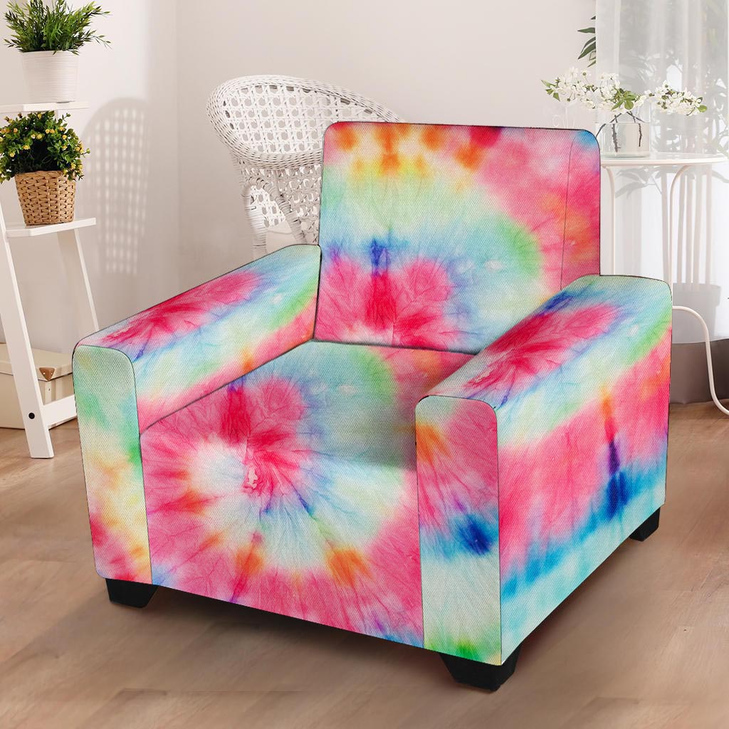 Rainbow Tie Dye Print Armchair Cover-grizzshop