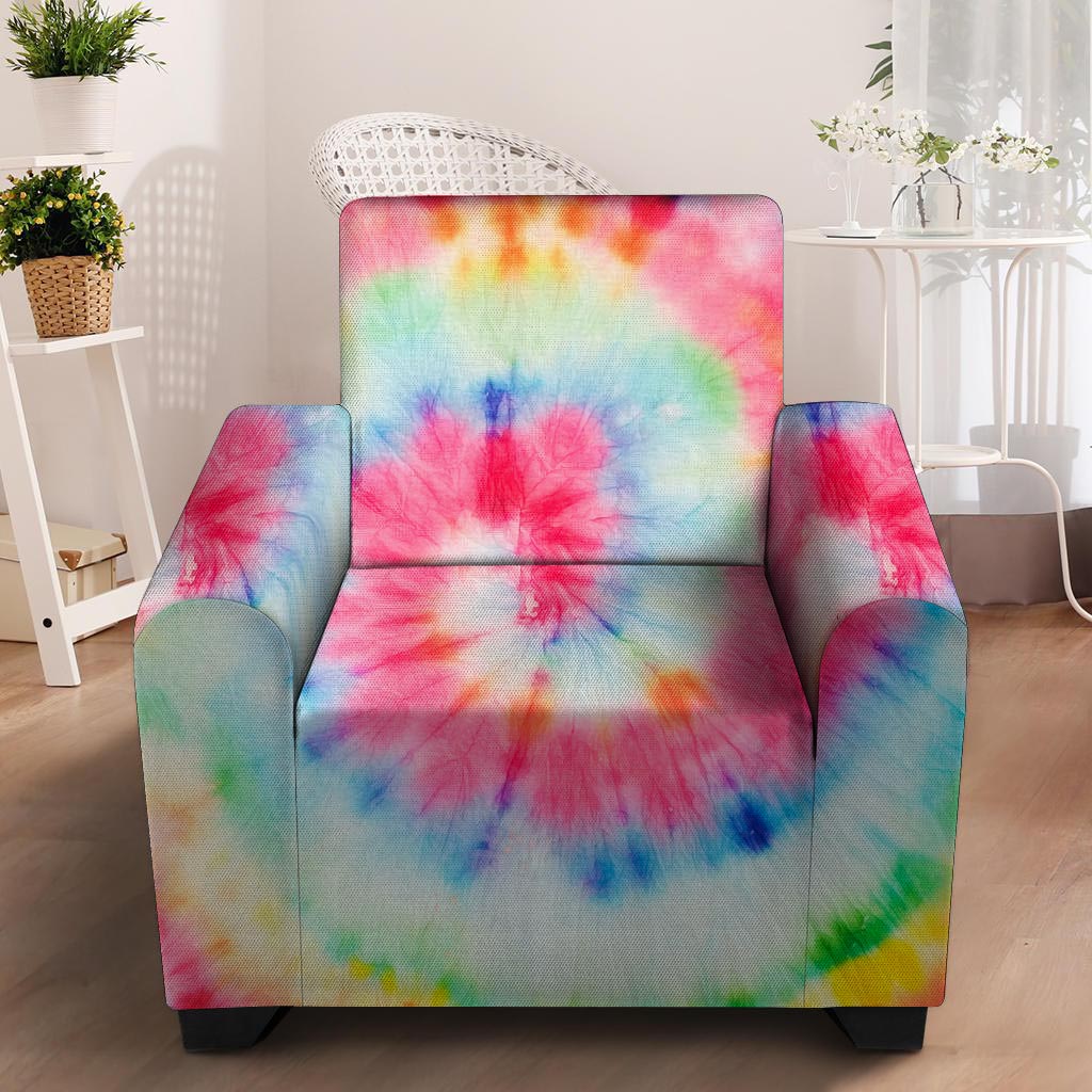 Rainbow Tie Dye Print Armchair Cover-grizzshop