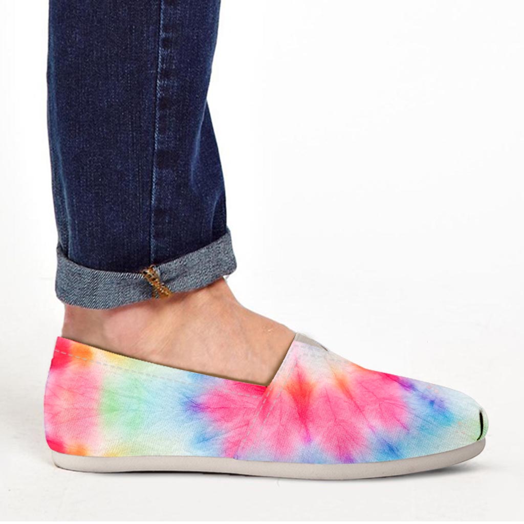 Rainbow Tie Dye Print Canvas Shoes-grizzshop