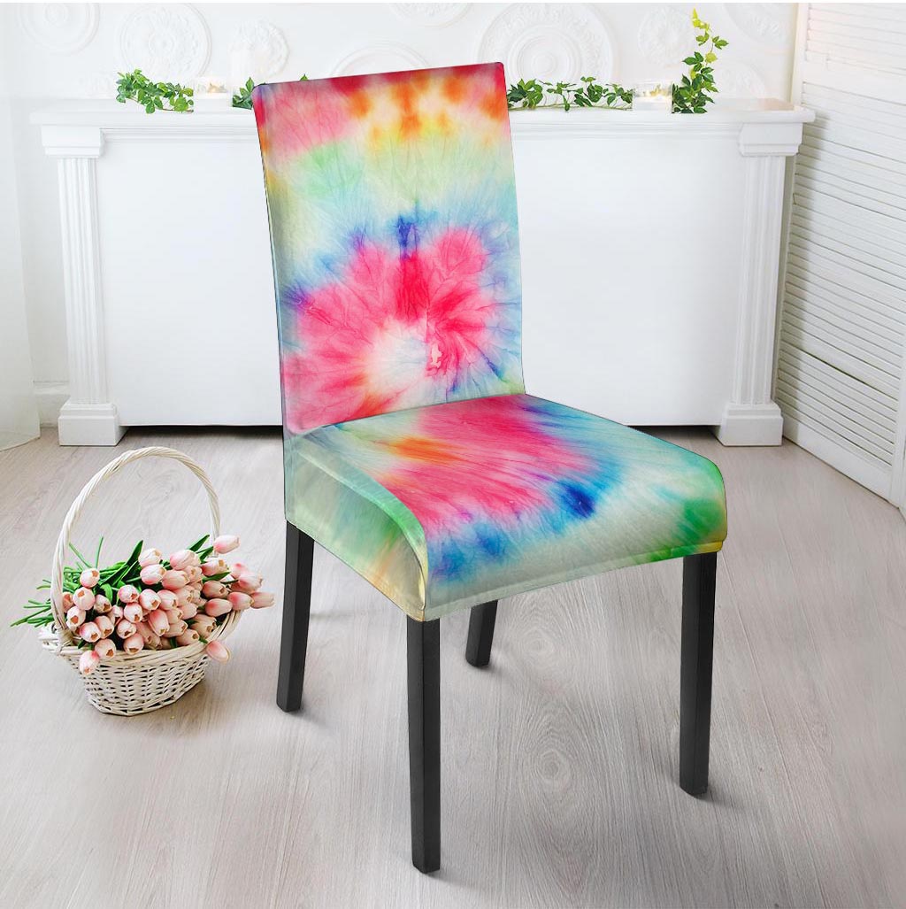 Rainbow Tie Dye Print Chair Cover-grizzshop