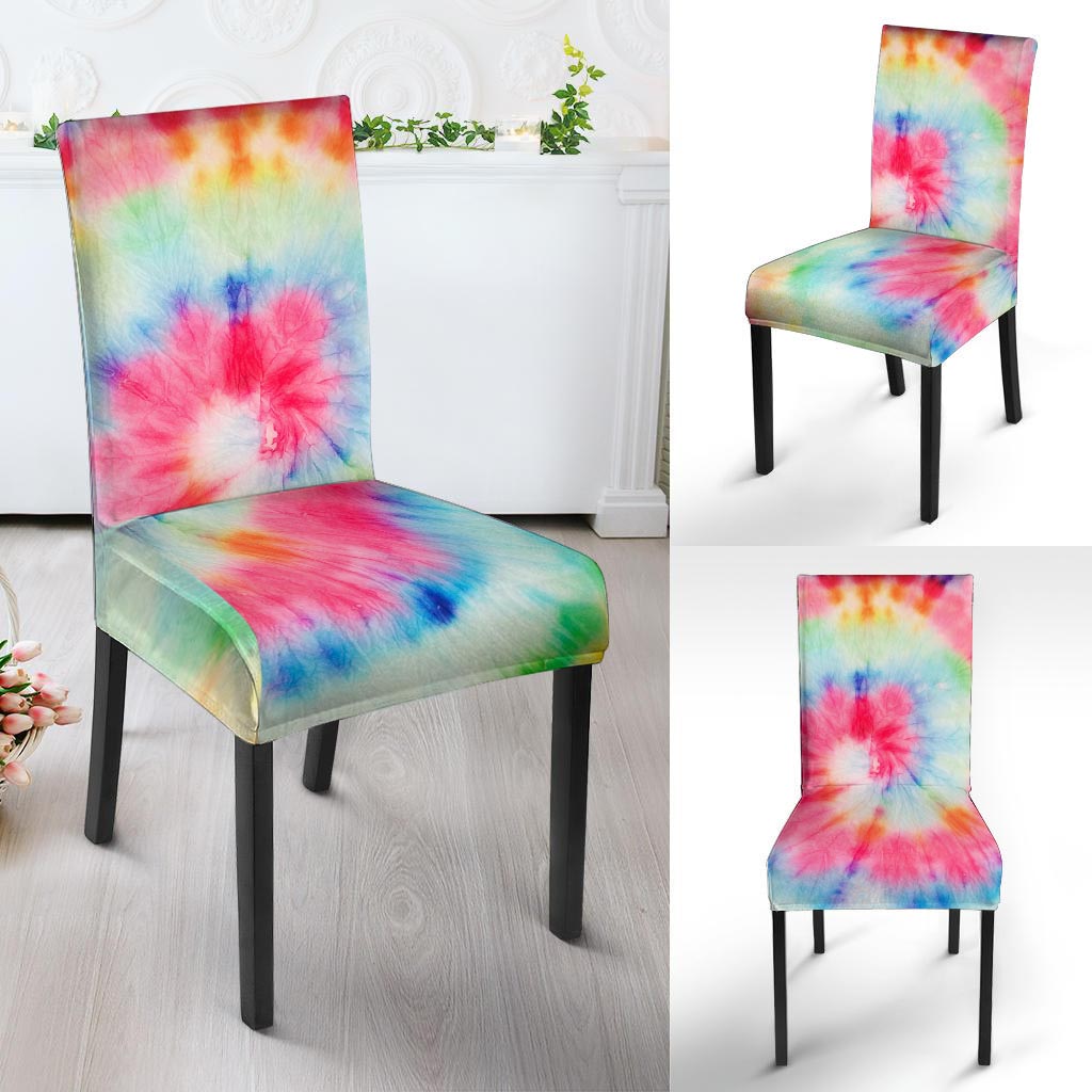 Rainbow Tie Dye Print Chair Cover-grizzshop