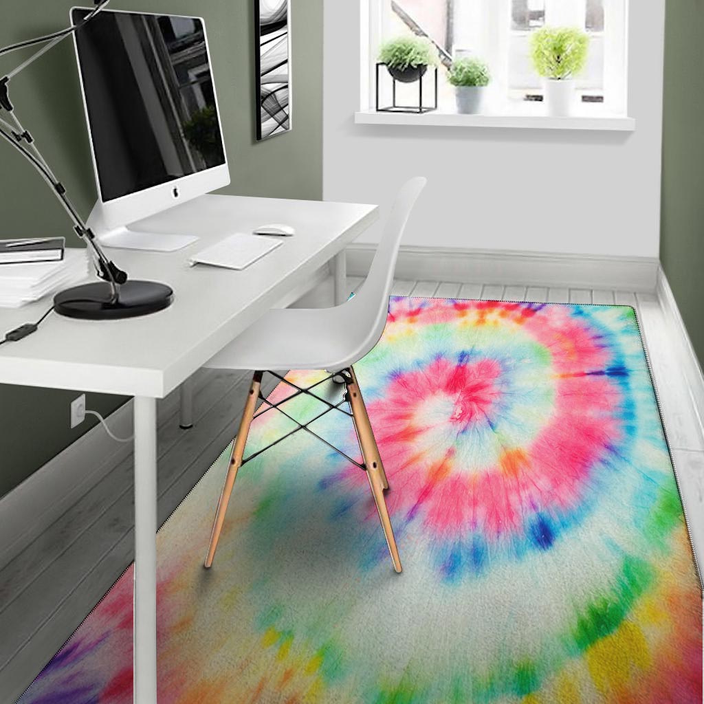 Rainbow Tie Dye Print Floor Mat-grizzshop